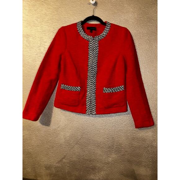 Talbots Barclays Preppy Academia Old Money Twee Red Gray Blazer - Picture 1 of 12